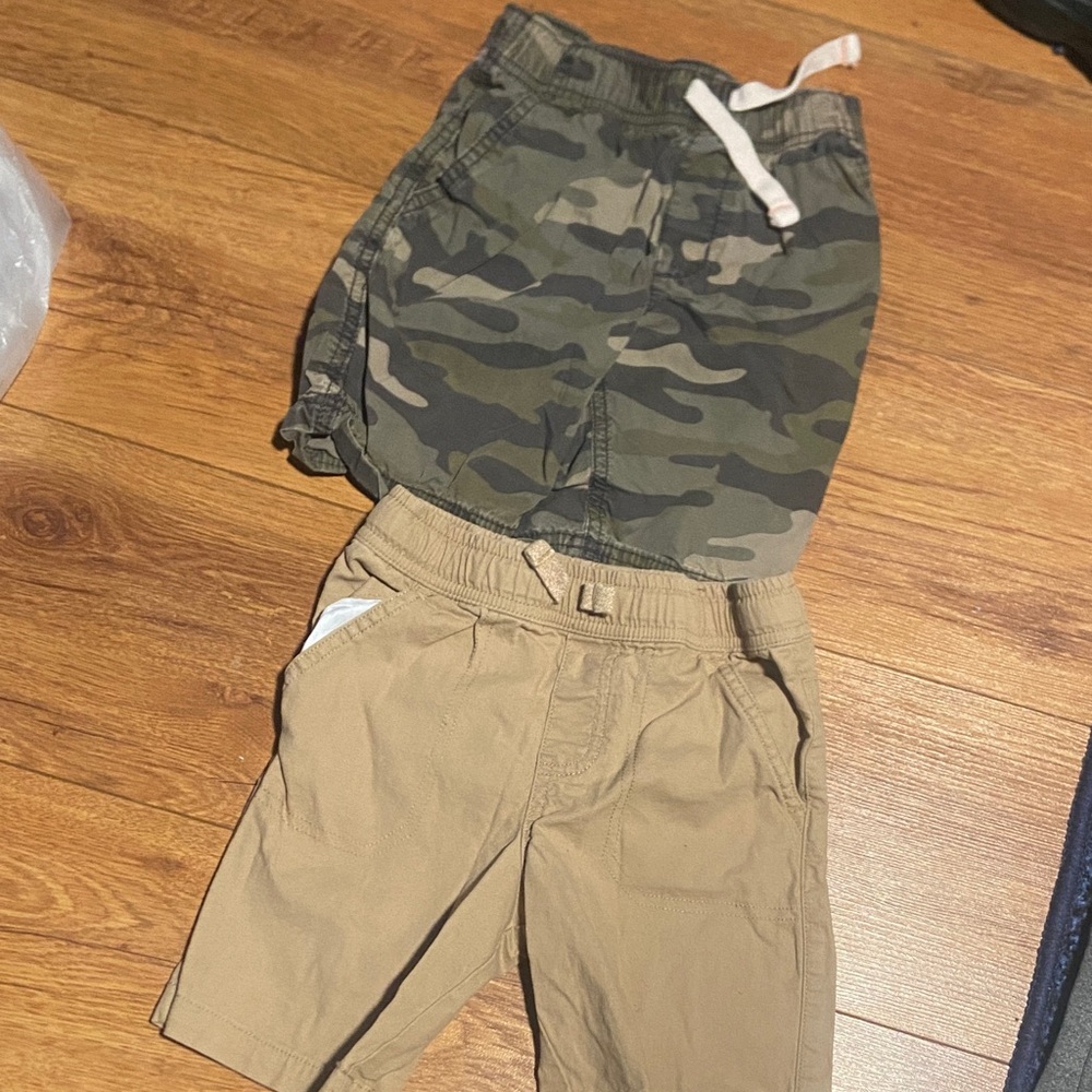 Camo and Tan Kids Shorts Set
